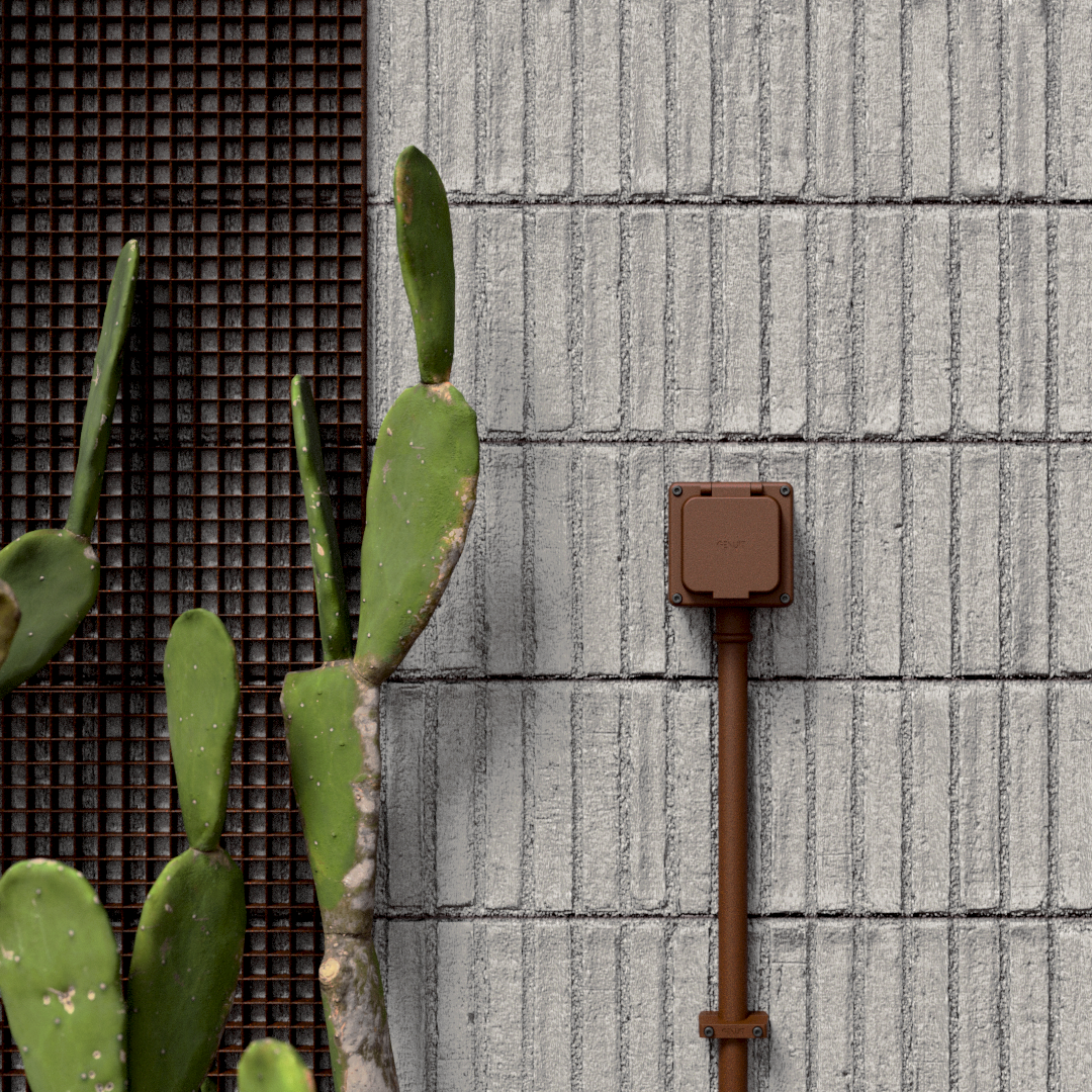 Wallbox Outdoor è la cassetta interruttori dallo stile industrial ispirata agli impianti elettrici navali: il suo aspetto robusto e compatto la rende ideale per ambienti esterni dallo stile sia moderno che storico.
