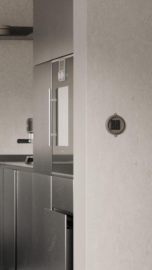 placca a parete tonda per interruttori